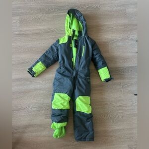 Kids Arctix Gray and Neon Green Skisuit
